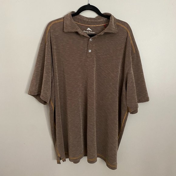 Men's Big and Tall Brown Tommy Bahama Polo - Picture 1 of 4